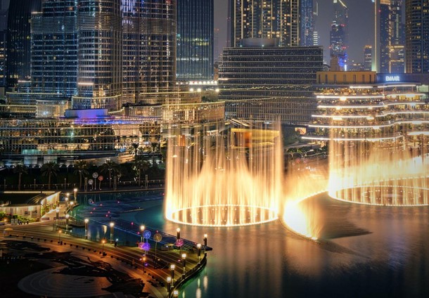 dubai fountain mall dine travel